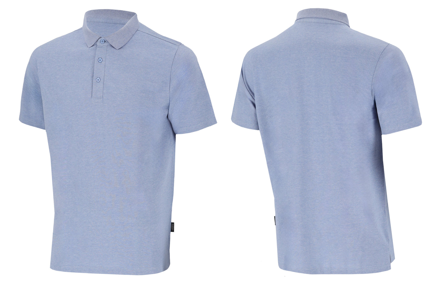Bamboo Heren Polo Pique Licht Blauw L