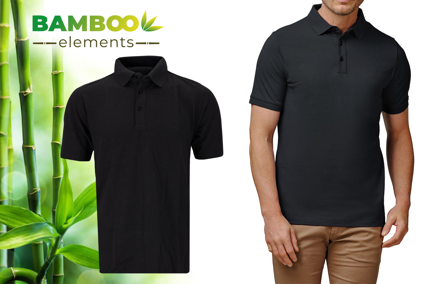 Bamboo Heren Polo Pique Antraciet XXL