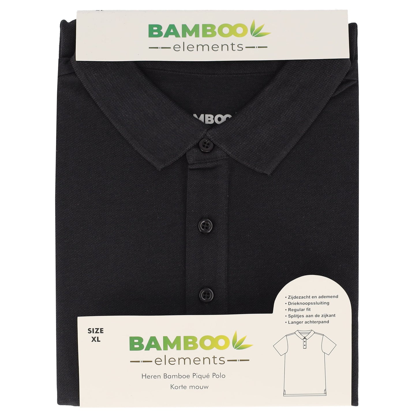 Bamboo Heren Polo Pique Antraciet XXL