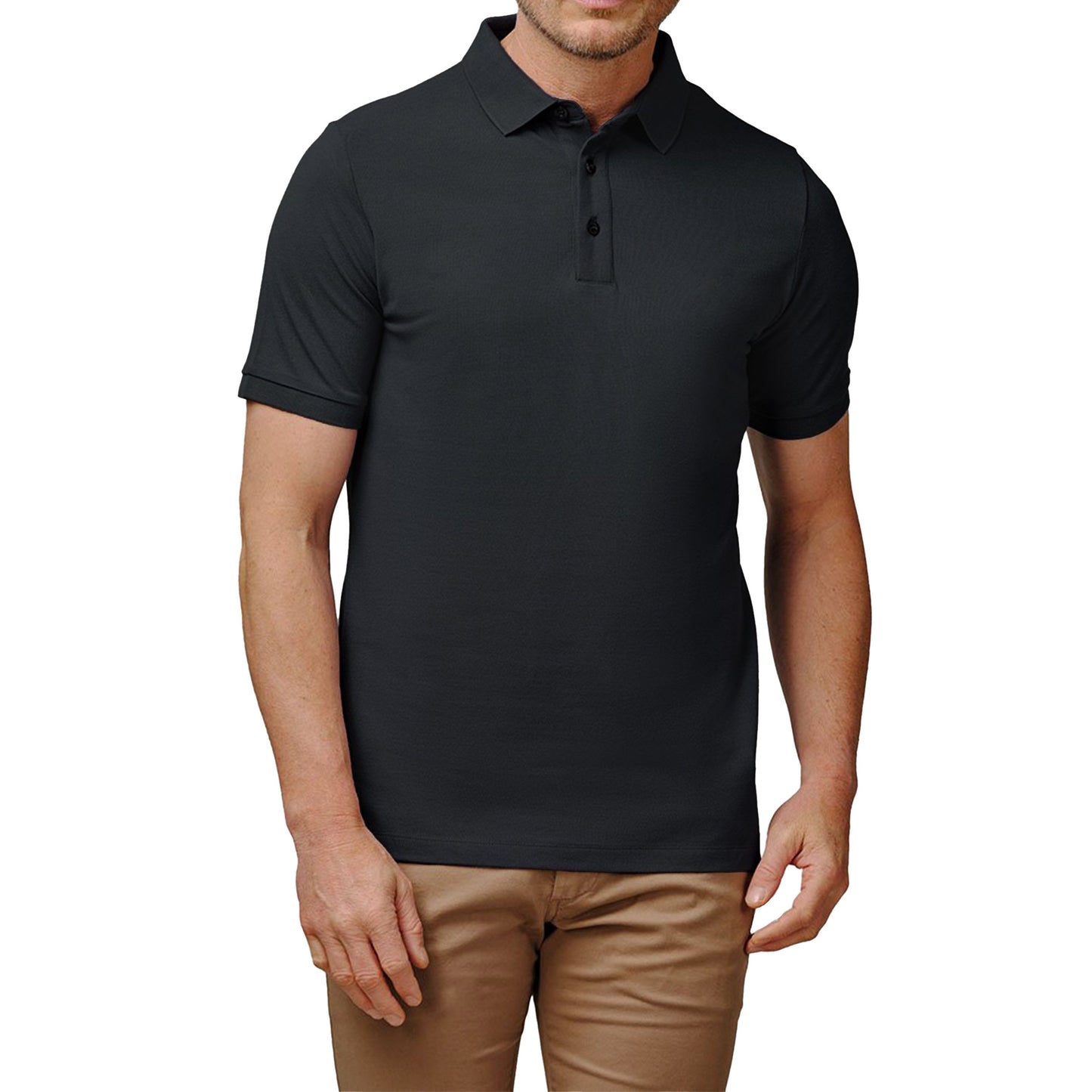 Bamboo Heren Polo Pique Antraciet XXL