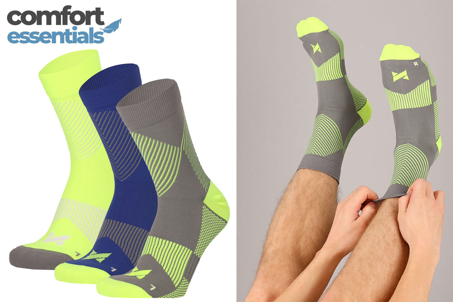 MP - Comfort Essentials - Lage Compressie Sokken - 3 Paar - 43-45 - Multi Geel