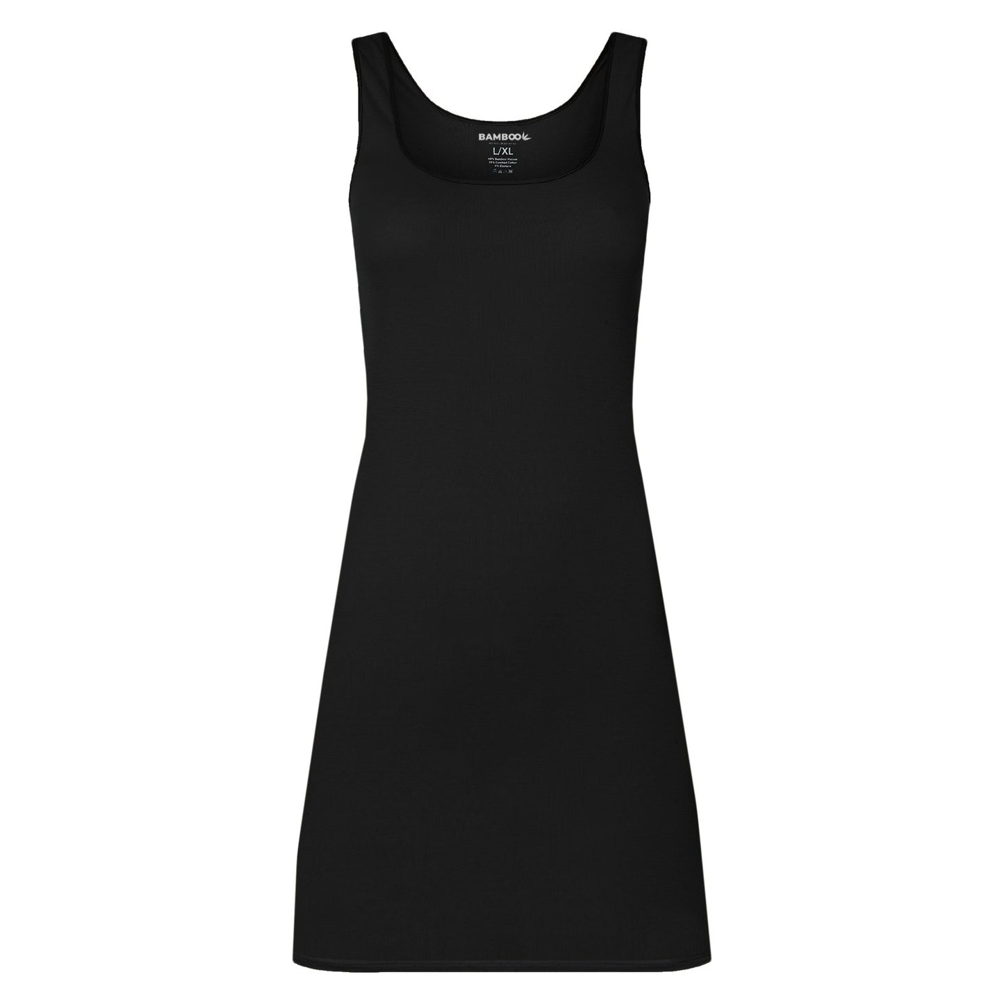 MP - Bamboo Elements - Onderjurk Zwart - S/M - EU 36-38 -  Kort - Brede Bandjes