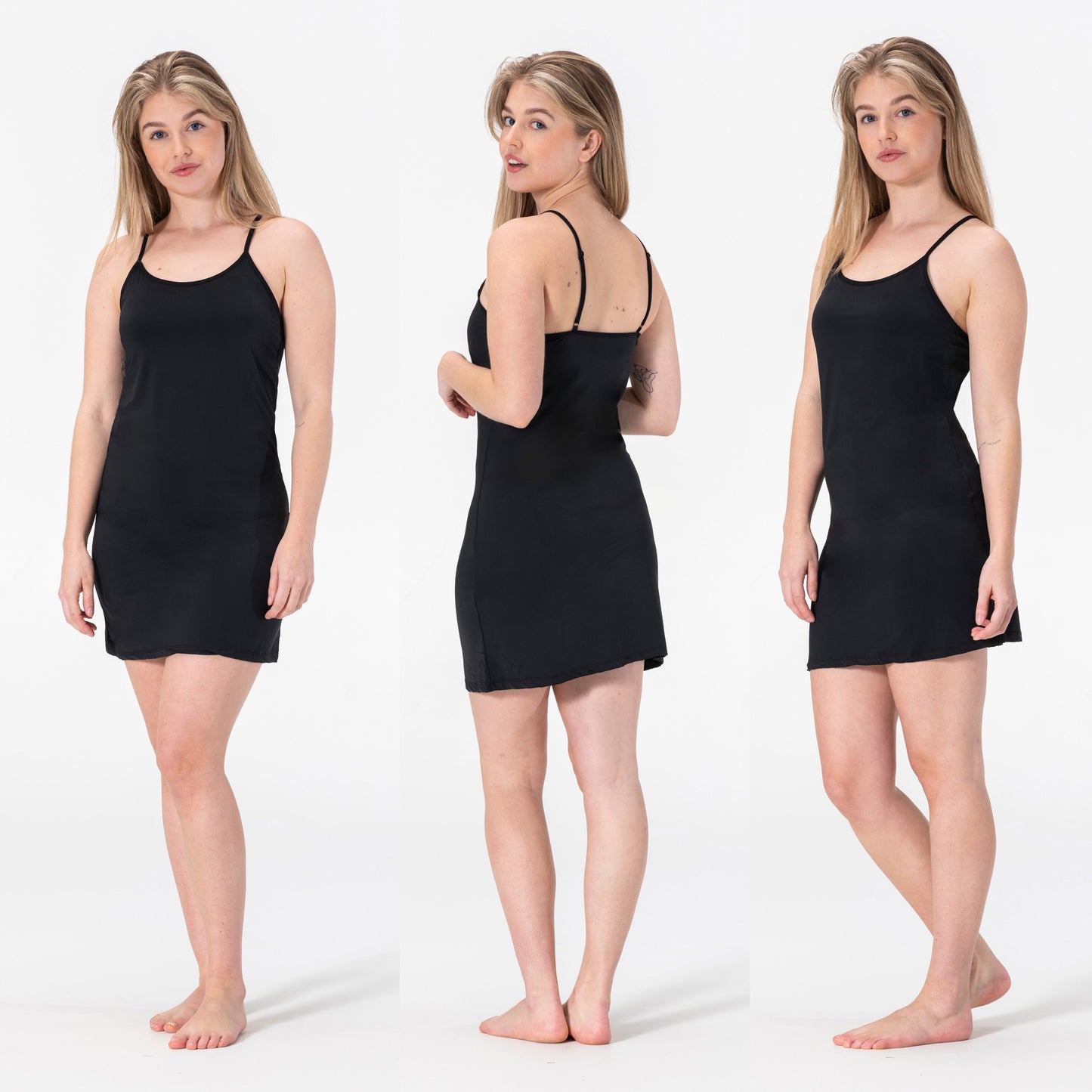 MP - Comfort Essentials - Korte Onderjurk Spagethi band Zwart - L/XL - EU 40-42
