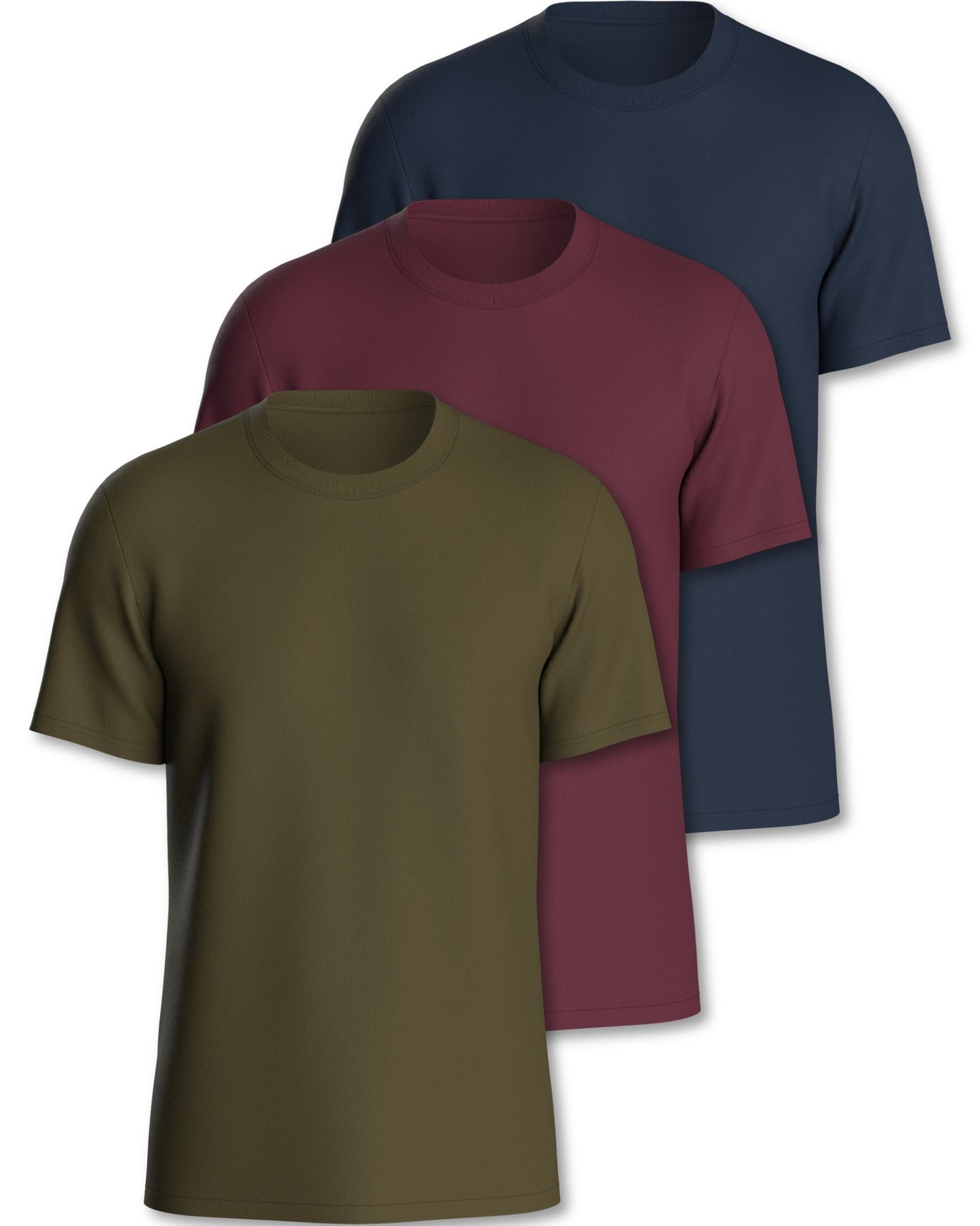 MP - Comfort Essentials -T Shirt Heren - 3pk XXL - Groen Navy Bordeux