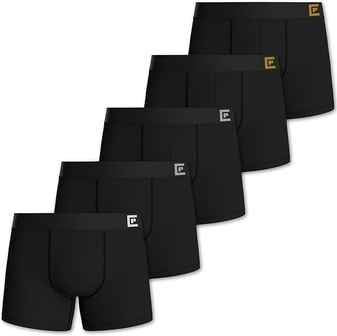 MP - Comfort Essentials Boxershort Heren Lange pijp 5pk -Zwart M