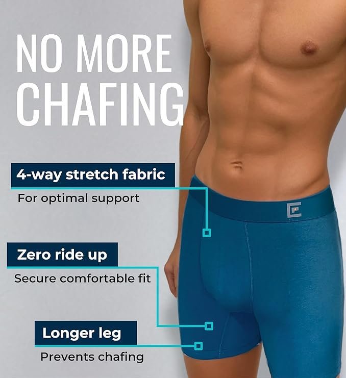MP - Comfort Essentials Boxershort Heren Lange pijp 5pk -Blauw XXL