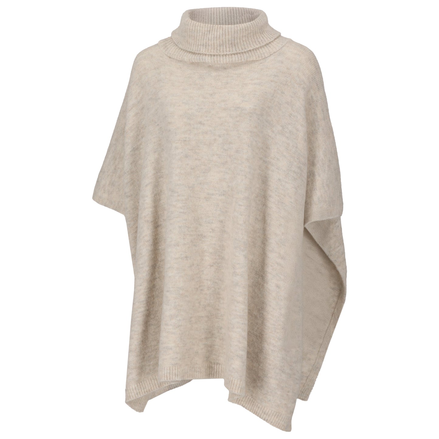 MP - Heat Essentials -  Wit Melange - Gebreide Dames Poncho met Col