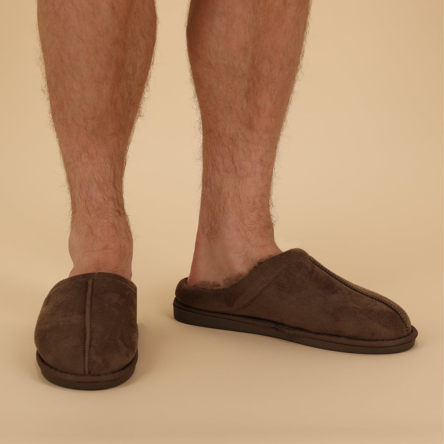 MP - Heat Essentials - Pantoffels Heren - Taupe Bruin - 41/42 - Suede Look