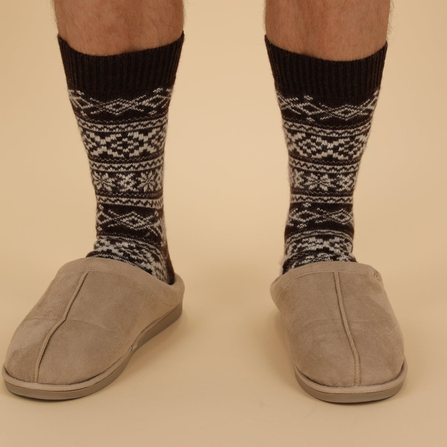 MP - Heat Essentials - Pantoffels Heren - Beige Zand - 45/46 - Suede Look