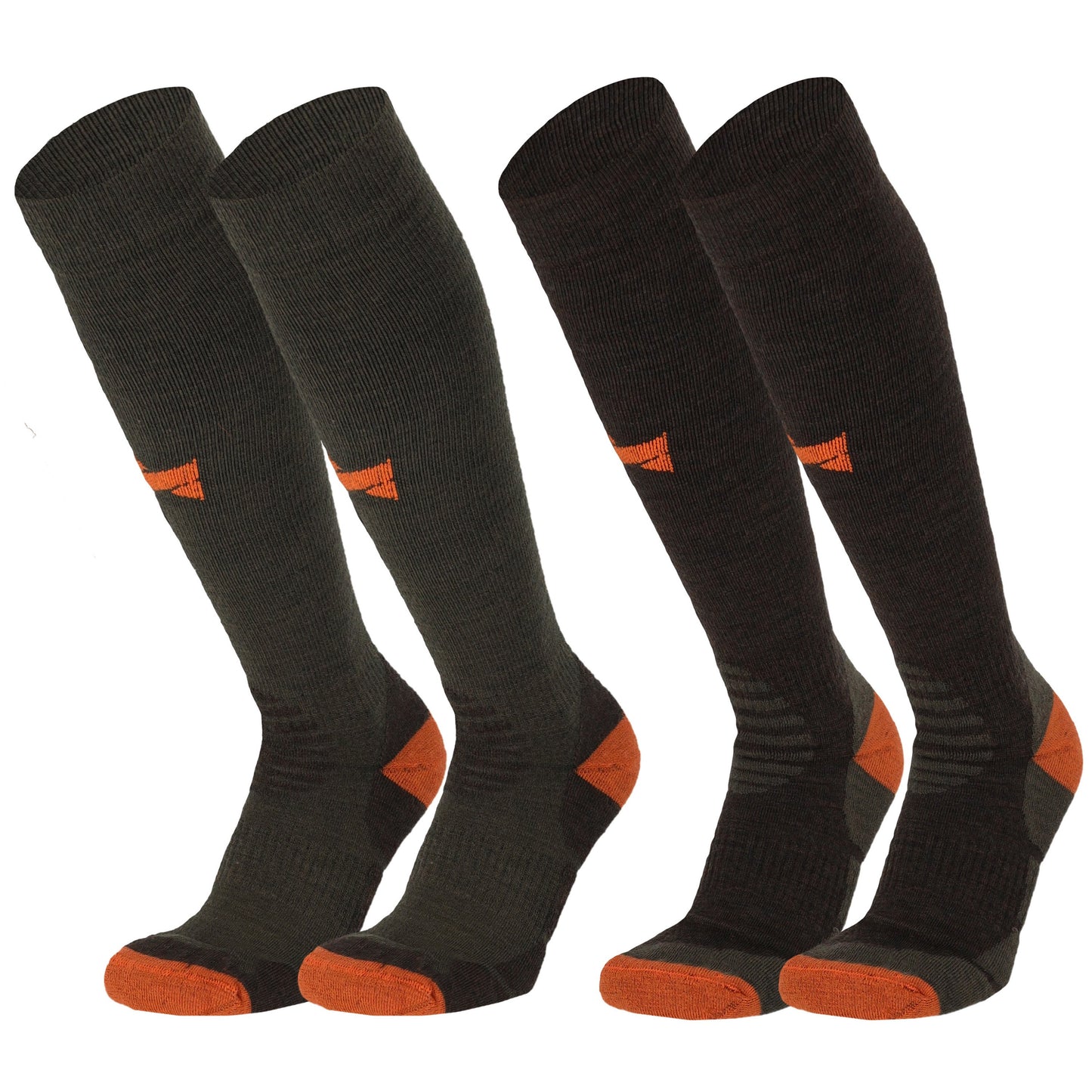 MP - Heat Essentials - Merino Wol Sokken - Compressiekousen - 2 Paar - Groen - Maat 45/47
