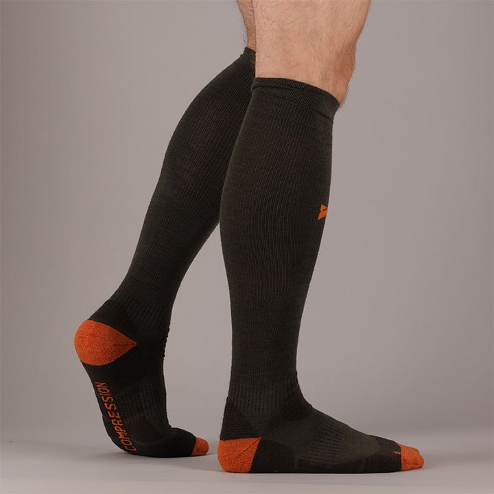 MP - Heat Essentials - Merino Wol Sokken - Compressiekousen - 2 Paar - Groen - Maat 45/47