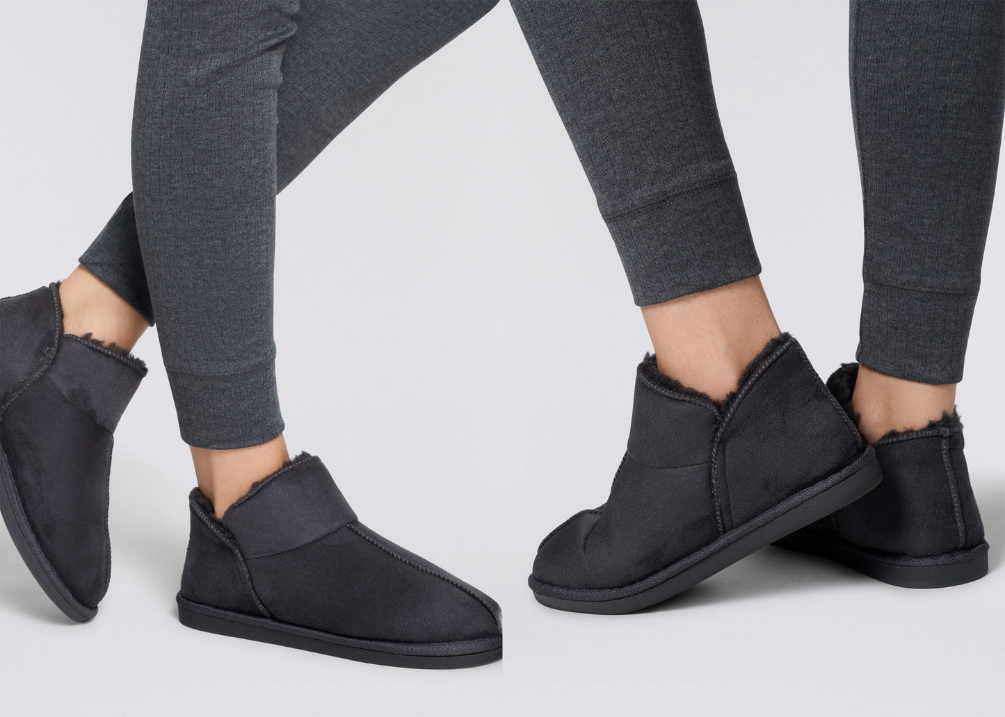 MP - Heat Essentials - Suede Pantoffels Dames - Donkergrijs - 37/38