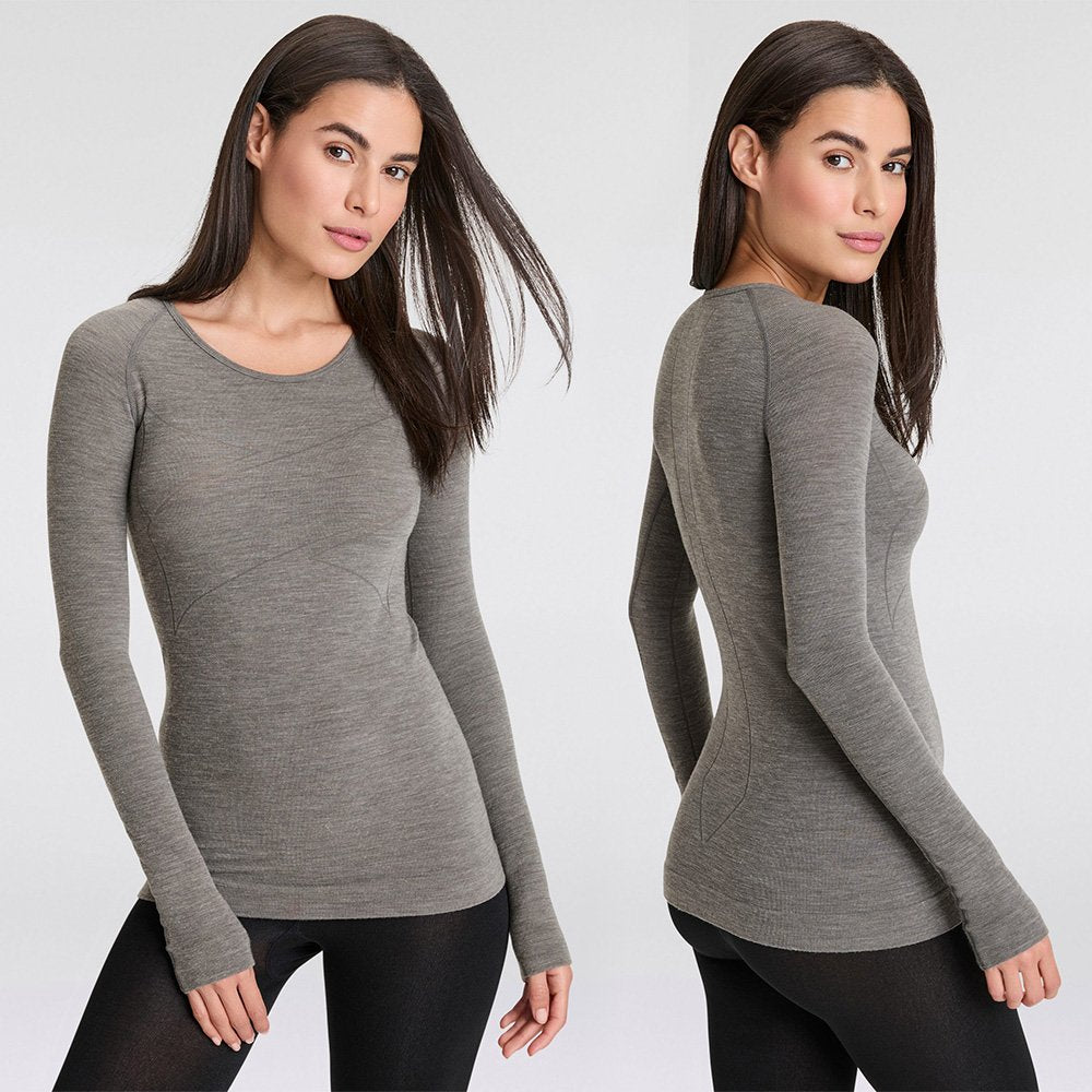 MP - Heat Essentials Thermoshirt Dames- Merinowol - Grijs - L