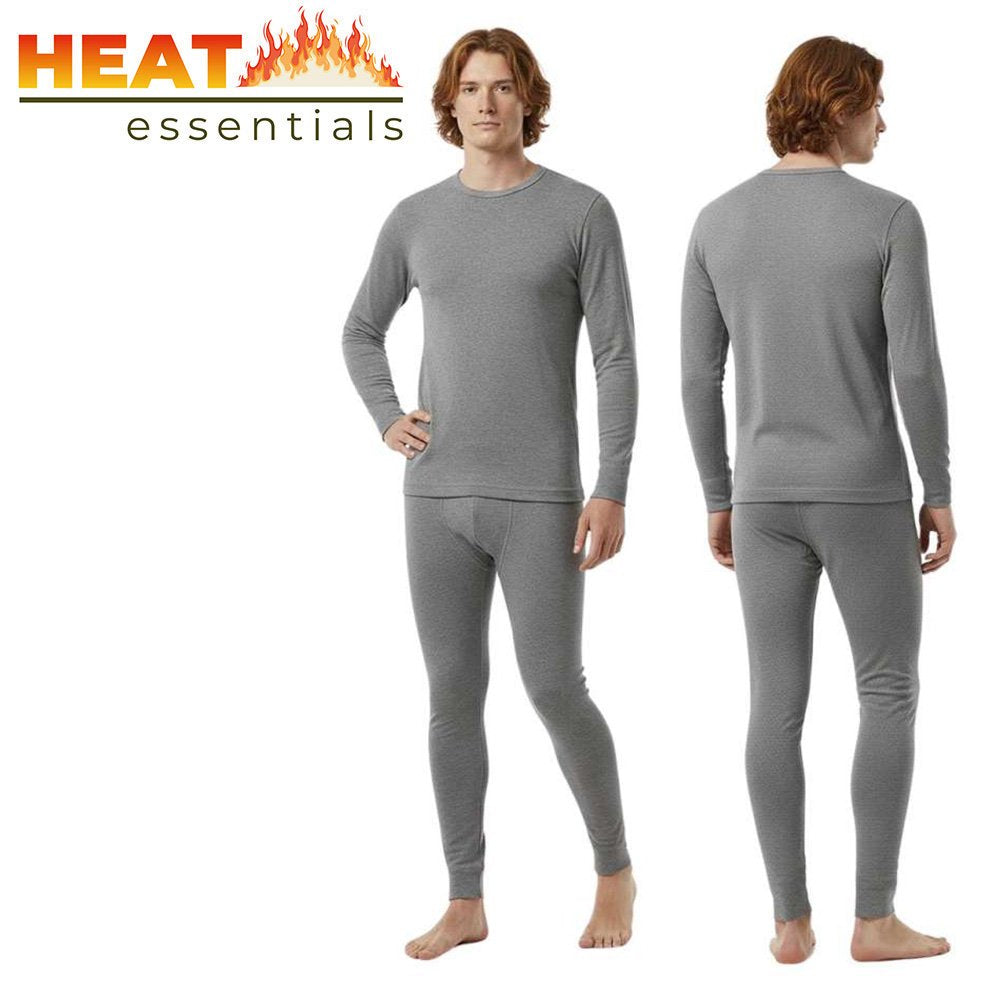 Heat Essentials - Merino Wol - Thermokleding Heren - Set - Grijs - Maat XL