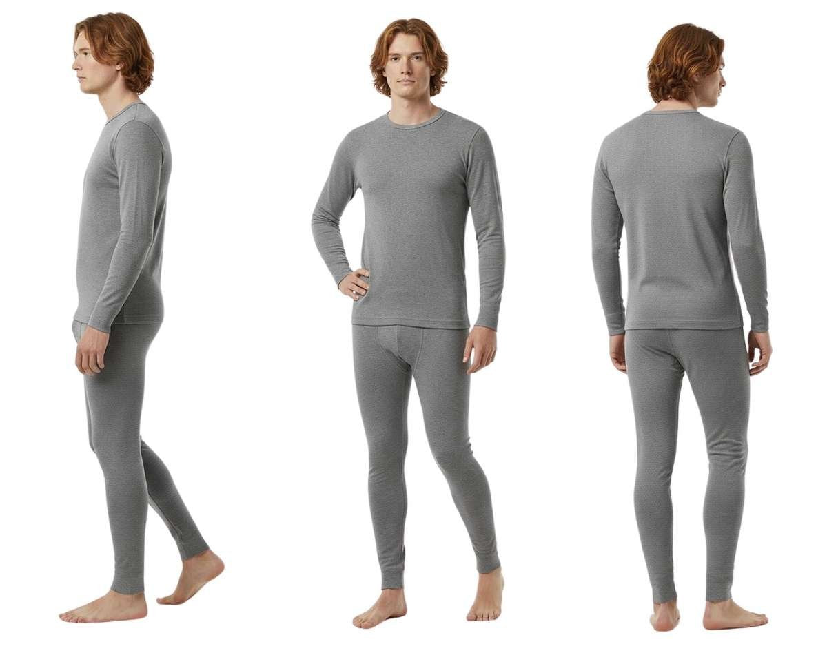 Heat Essentials - Merino Wol - Thermokleding Heren - Set - Grijs - Maat XL