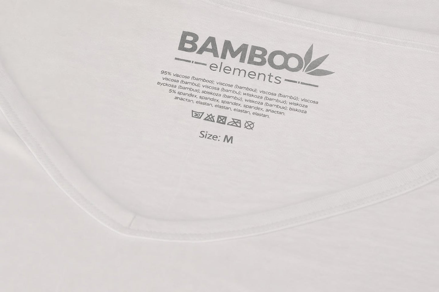 Bamboe Heren T-Shirt Extra Diepe V Hals 2pk Wit XL